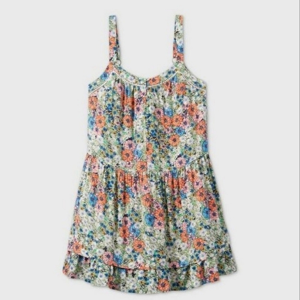 Daisy Floral Flouncy Sundress Size Large